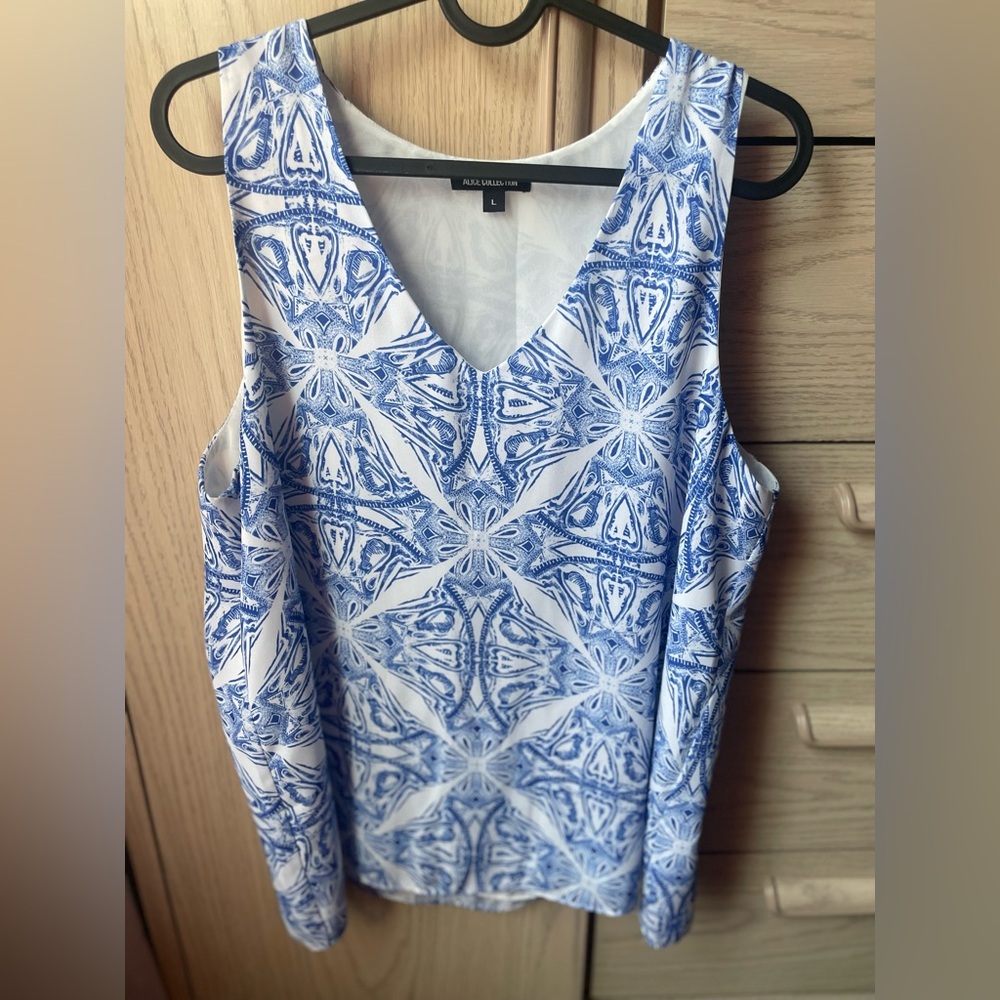 Blue dual layered sleeveless top large
